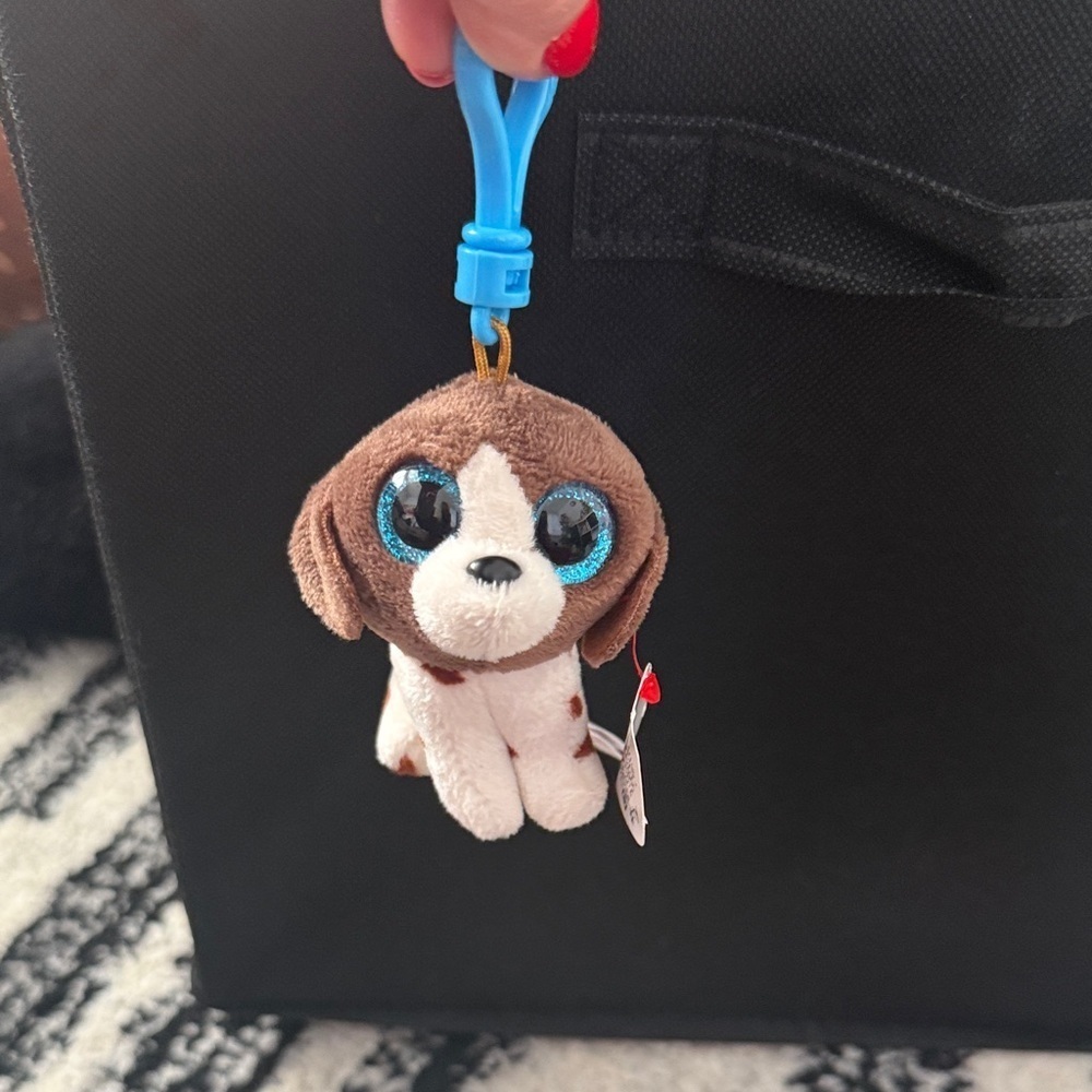 TY Beanie Boos Muddles dog key clip. NWT